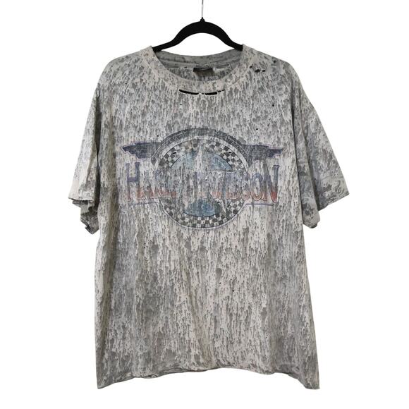 Vintage Harley Davidson Pacific Honolulu Hawaii Distressed Single Stitch Shirt - Picture 1 of 16